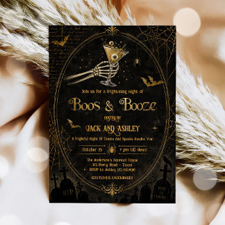 Convites Festa de Halloween Adulto Boos and Booze Brews