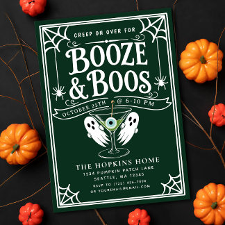 Convites Festa de Halloween Adulto com Bebidas e Espíritos