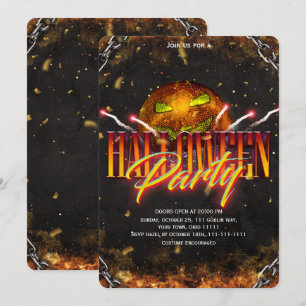 Convites Festa de Halloween Adulto Disco Abóbora