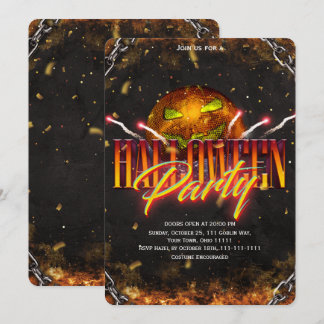 Convites Festa de Halloween Adulto Disco Abóbora