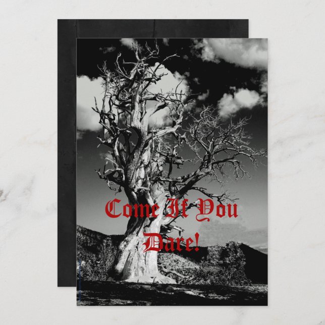 Convites Festa de Halloween, Árvore Spooky Monster Bash (Frente/Verso)