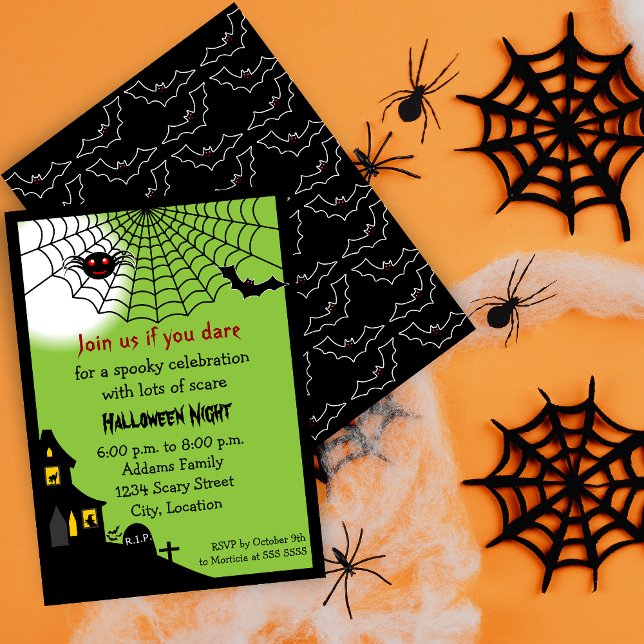 Convites Festa de Halloween Assombrada (Invite your guests with this haunted Halloween invite for a spooktacular night.)
