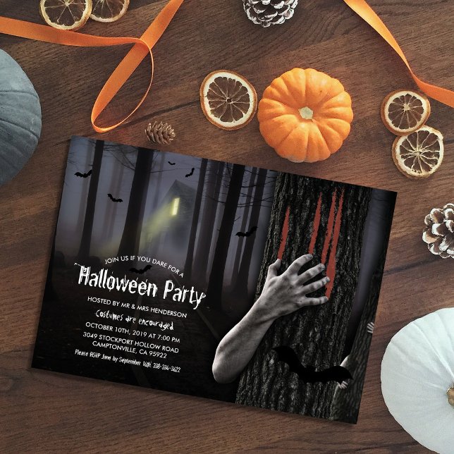 Convites Festa de Halloween Assombrada Casa Assustadora (Criador carregado)