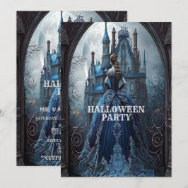 Convites Festa de Halloween Assombrada Casa Azul Noite Assu