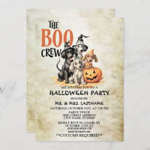 Convites Festa de Halloween Assustador Cães Cães Scary Spoo