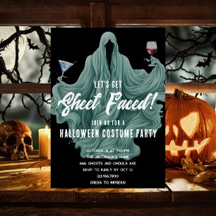 Convites Festa de Halloween Assustador Fantasma Vamos Ficar