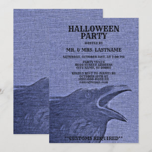 Convites Festa de Halloween Assustadora Azul Roxo Roxo
