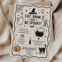 Festa de Halloween Assustadora Comer Beber Desenha
