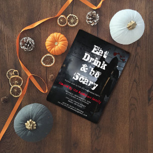 Convites Festa de Halloween Assustadora Comer Beber & Ser A