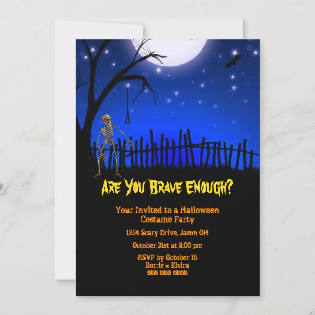 Convites Festa de Halloween assustadora e assustadora (Frente)