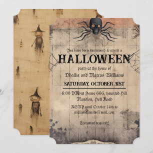 Convites Festa de Halloween Assustadora Vintage