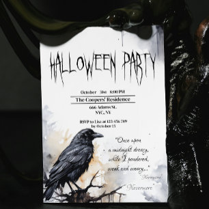 Convites Festa de Halloween Black Raven