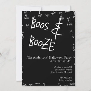 Convites Festa de Halloween Boos and Booze
