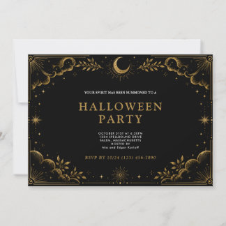 Convites Festa de Halloween Celestial Elegante