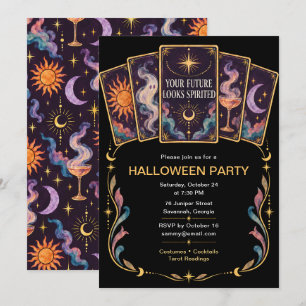 Convites Festa de Halloween com Cartas de Tarot