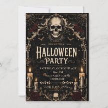 Festa de Halloween com Caveira Gótica