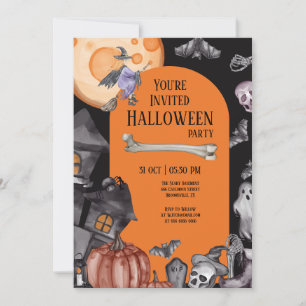 Convites Festa De Halloween Coma Bebida Assustadora