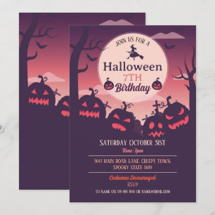 Convites Festa de Halloween Convide Fantasmas Pumpkins Wict