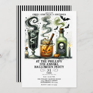 Convites Festa de Halloween, Coquetéis Cutes Assustadores