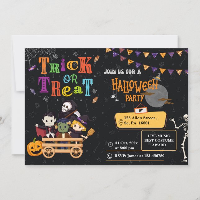 CONVITES FESTA DE HALLOWEEN COSTUME (Frente)