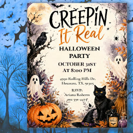 Convites Festa de Halloween 'Creepin' It Real'