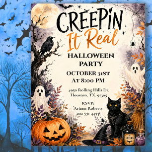 Convites Festa de Halloween 'Creepin' It Real'