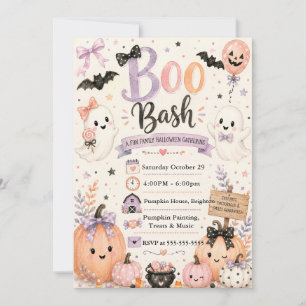 Convites Festa de Halloween Cute Boo Bash