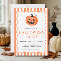 Festa de Halloween da Abóbora Listrada Laranja