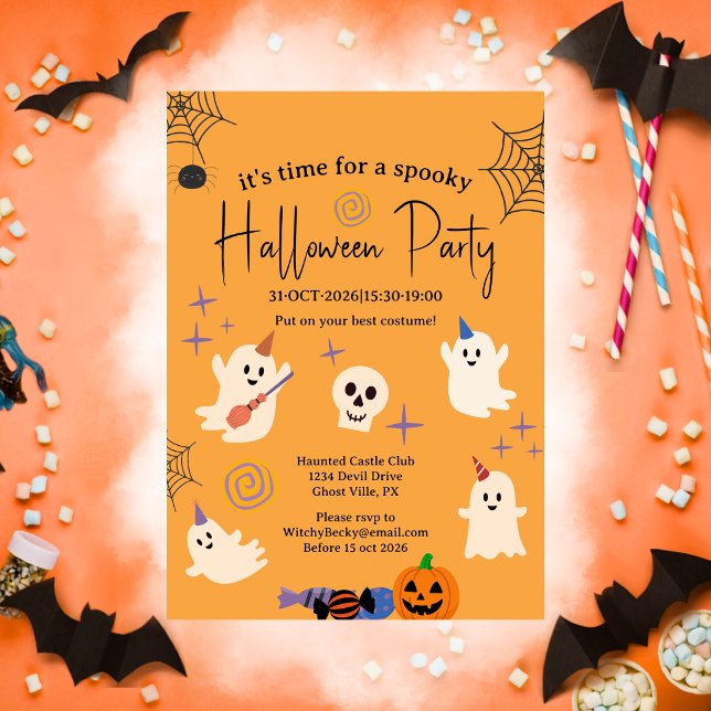 Convites Festa de Halloween da Família no Escritório com Fa (Criador carregado)