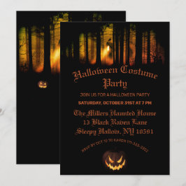 Convites Festa de Halloween da Floresta Assombrada