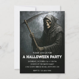 Convites Festa de Halloween da Grim Reaper