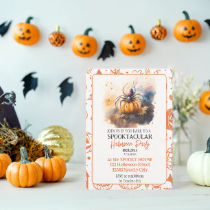 Convites Festa de Halloween da Spider Spooktacular Watercol