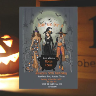 Convites Festa de Halloween das Bruxas Spooky