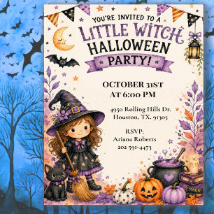 Convites Festa de Halloween das Bruxinhas Fofas