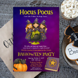 Convites Festa de Halloween das Crianças Hocus Pocus