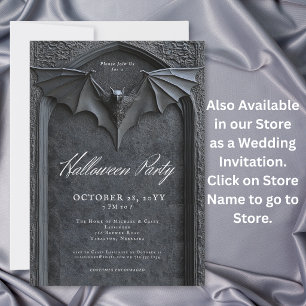 Convites Festa de Halloween de Bat Tombstone Gothic