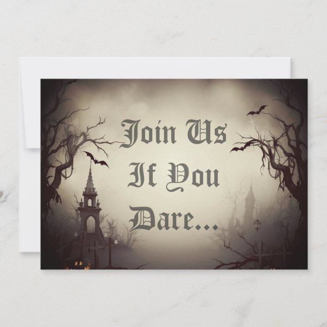 Convites Festa de Halloween de Casa Assombrada Spooky (Frente)