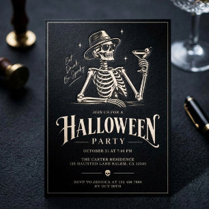 Convites Festa de Halloween de Cocktail Assustador de Esque