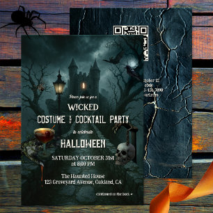 Convites Festa de Halloween de Cocktail e Costume