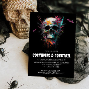 Convites Festa de Halloween de Costumes e Cocktail