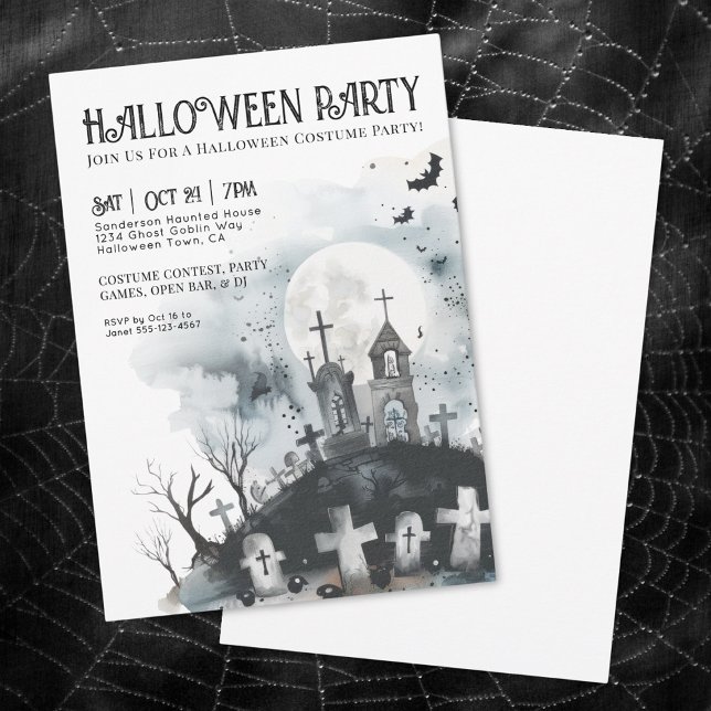 Convites Festa de Halloween de Fantasias Anuais (Annual Costume Halloween Party Invitation)