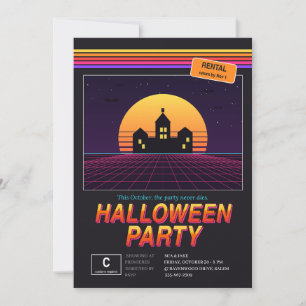 Convites Festa de Halloween de Filme de Terror VHS Retro do
