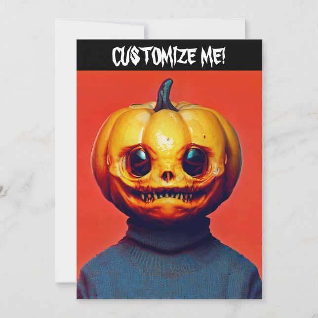 Convites Festa de Halloween de Jack-O-Lantern (Frente)