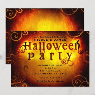 Convites Festa de Halloween de Lanche ou Travessura Laranja