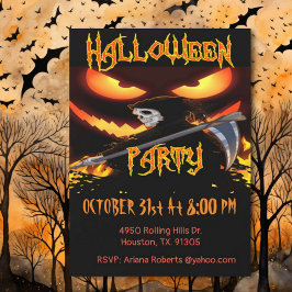 Convites Festa De Halloween De mau E De Receptor Grim