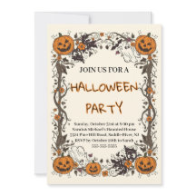 Festa de Halloween de Outono Assustador com Abóbor