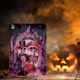 Convites Festa de Halloween de Skeleton Spookey