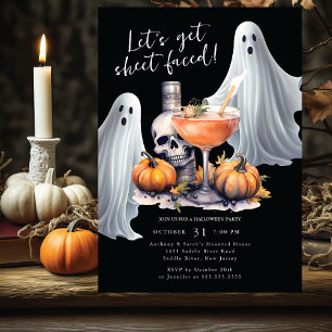 Convites Festa de Halloween de vamos Get Sheet Face