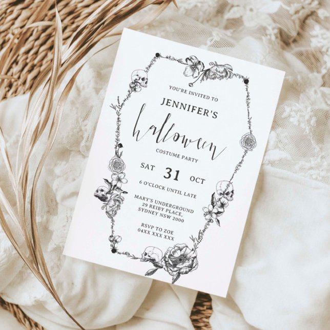 Convites Festa de Halloween desenhada por mão gótica (Criador carregado)