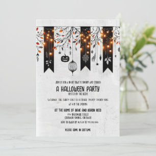 Convites Festa de Halloween do Bunting Brilhante